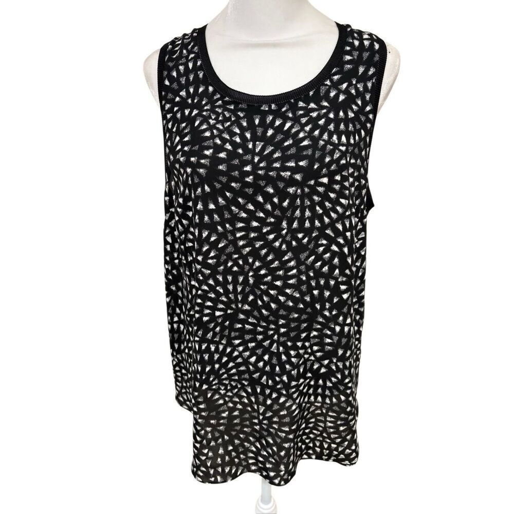Mossimo Womens Tank Top, Black and White, XL, Geometric Print - Picture 2 of 6